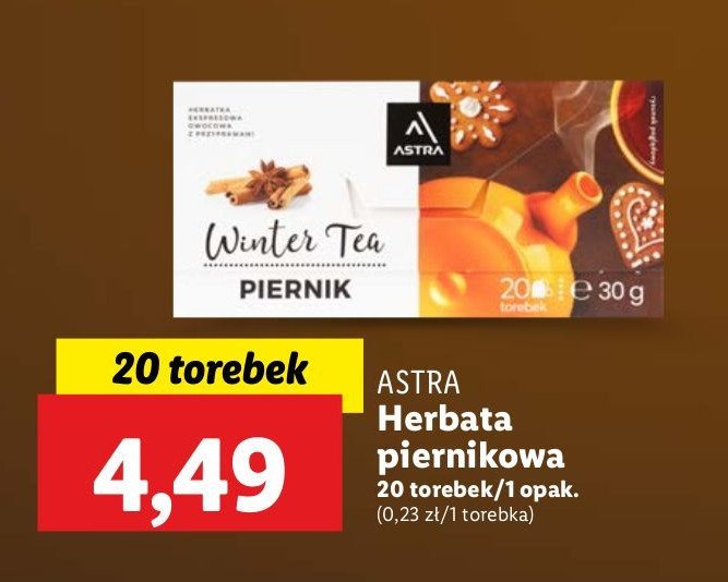 Herbata piernik Astra winter tea Astra tea promocja