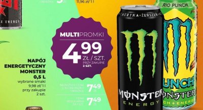 Napój energetyczny Monster Energy 0,5 L wybrane smaki promocja w Duży Ben
