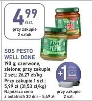 Sos pesto Well Done czerwone, zielone promocja w Stokrotka