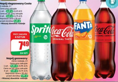 Napój gazowany Fanta Orange 2 l promocja w Dino