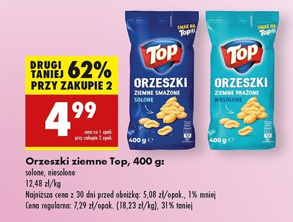 Orzeszki smażone solone Top akardo Top (biedronka) promocja