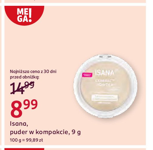 Puder antybakteryjny kompaktowy jasny Isana young promocja w Rossmann