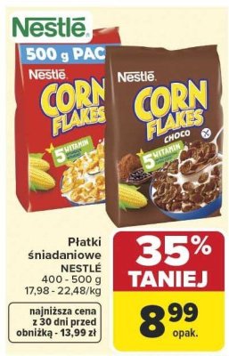 Płatki śniadaniowe Nestlé Corn Flakes promocja w Carrefour