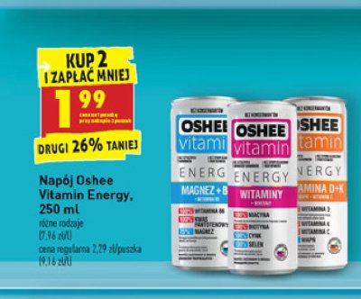 Napój witamina c + calcium + wit. d Oshee vitamin energy promocja