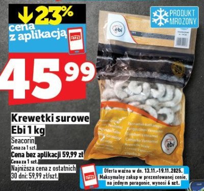 Krewetki surowe Ebi promocja w TOPAZ