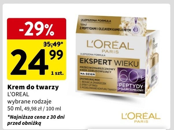 Krem na dzień L'oreal ekspert wieku 60+ promocja w Intermarche