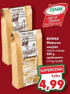 Makaron swojski EKMAK różne rodzaje 400 g promocja w Kaufland