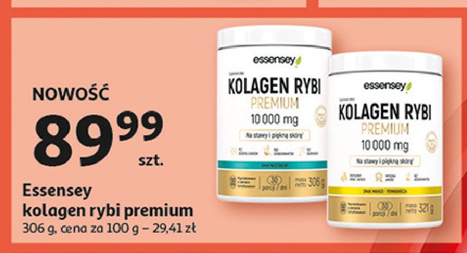 Kolagen rybi premium mango pomarańcza Essensey promocja w Auchan