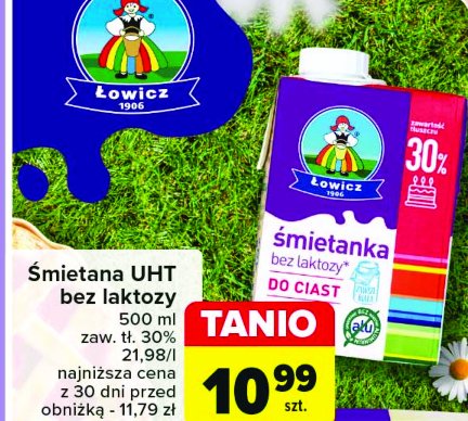 Śmietanka 30 % bez laktozy Łowicz promocja