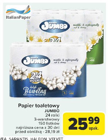 Papier toaletowy niebieski Słonik jumbo promocja w Carrefour