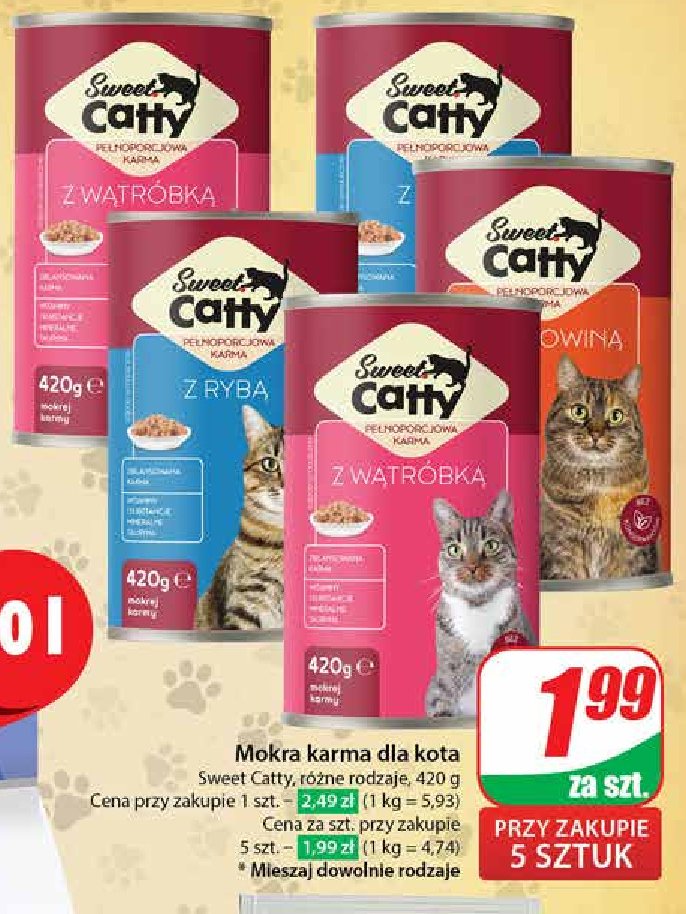 Karma dla kota z wołowiną Sweet catty promocja