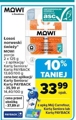 Łosoś norweski świeży MOWI promocja w Carrefour Market