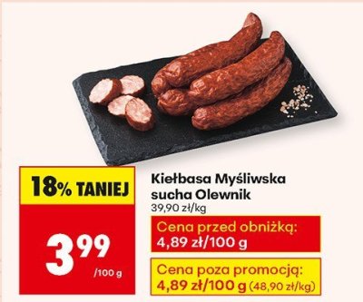 Kiełbasa Myśliwska sucha  promocja w Biedronka
