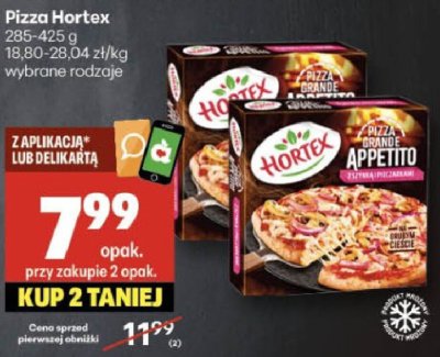 Pizza Hortex wybrane rodzaje promocja w Delikatesy Centrum