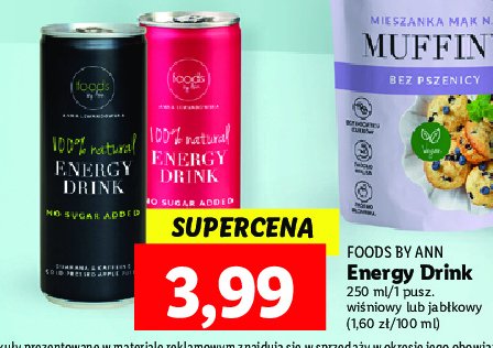 Nap贸j energetyczny jab艂ko wi艣nia Foods by ann promocja