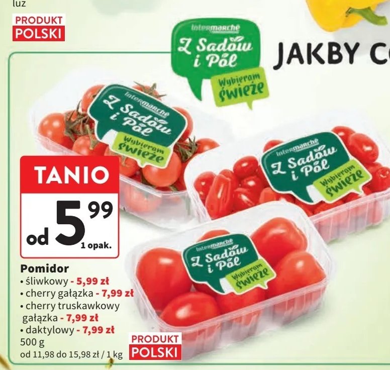 Pomidory czerwone gałązka Z sadów i pól promocja