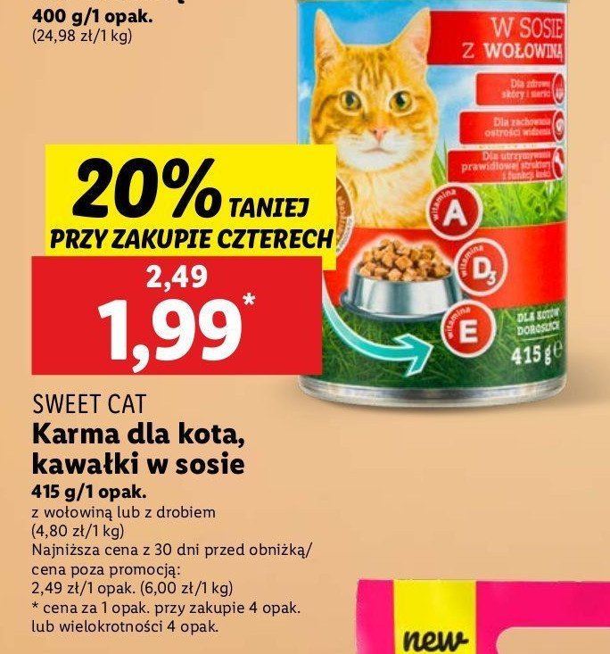 Karma w sosie z wołowiną SWEET CAT promocja