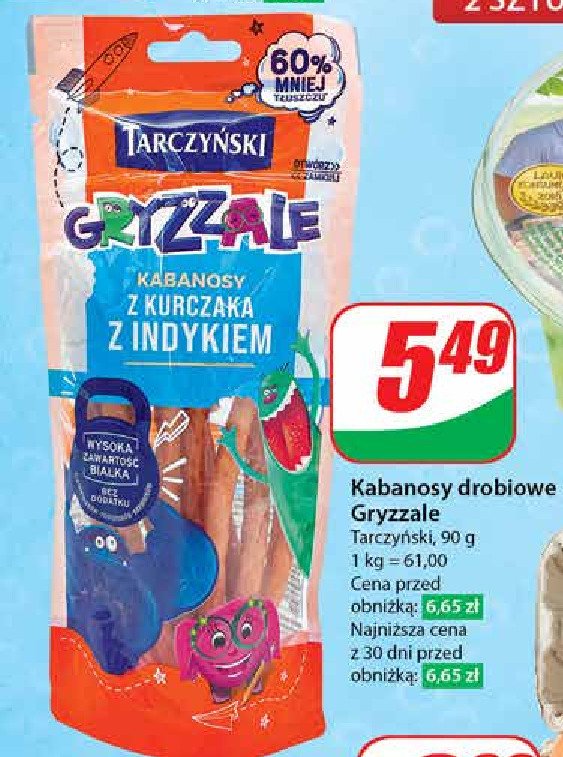 Kabanosiki z indykiem Tarczyński gryzzale promocja w Dino