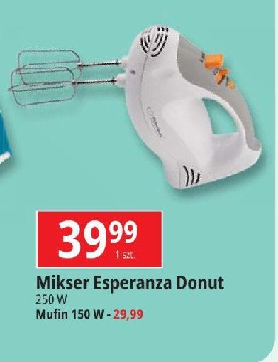 Mikser ręczny donut Esperanza promocja w Leclerc