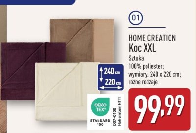 Koc polarowy HOME CREATION Koc XXL promocja w Aldi