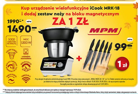 Noże kuchenne na bloku magnetycznym Mpm product promocja w Biedronka