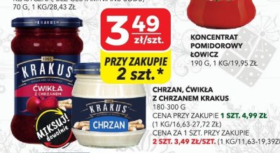 Chrzan, ćwikła z chrzanem Krakus promocja w Top Market