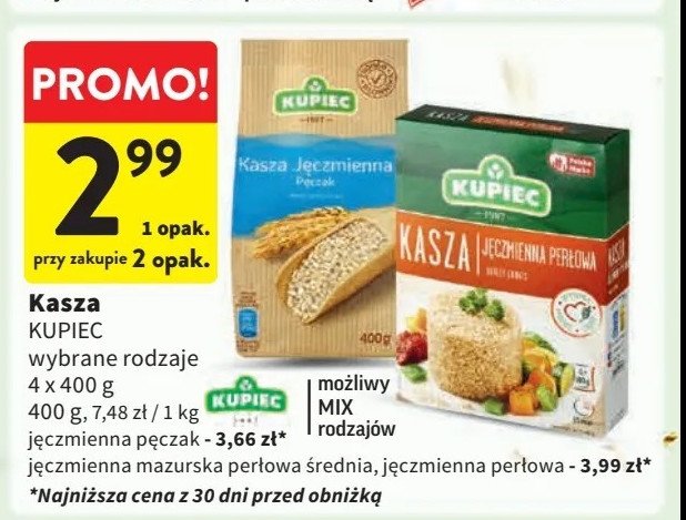 Kasza jęczmienna perłowa Kupiec promocja