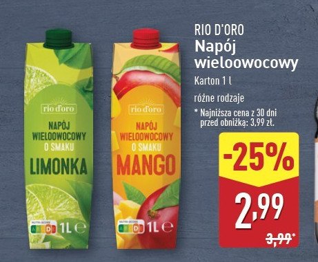 Napój mango Rio d'oro promocja w Aldi