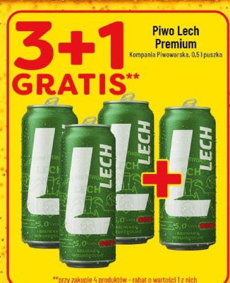 Piwo Lech Premium Kompania Piwowarska 0,5l puszka promocja w POLOmarket
