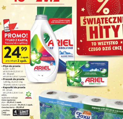 Płyn do prania ARIEL wybrane rodzaje promocja w Intermarche