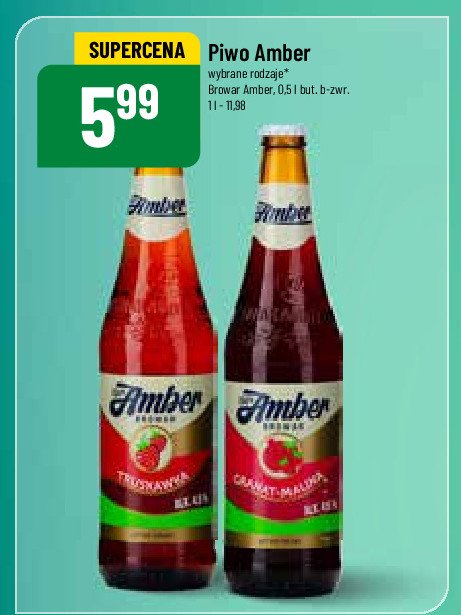 Piwo Amber granat-malina promocja