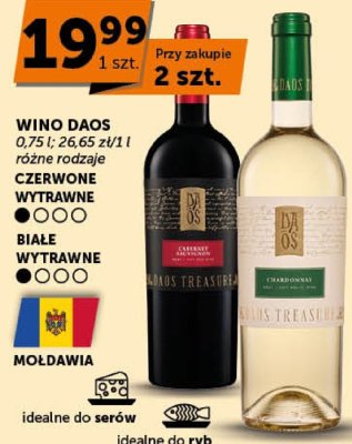 Wino Daos różne rodzaje czerwone wytrawne białe wytrawne promocja w ABC