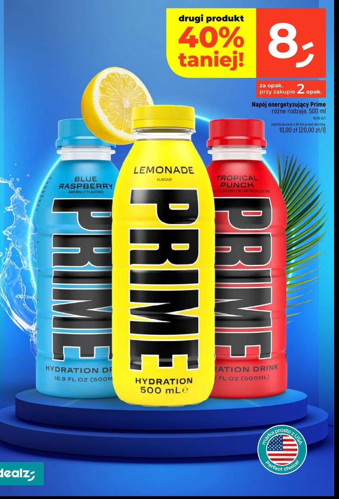 Napój lemonade Prime hydration promocja