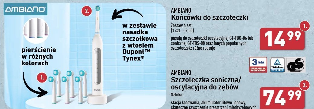 Końcówki do szczoteczki AMBIANO promocja