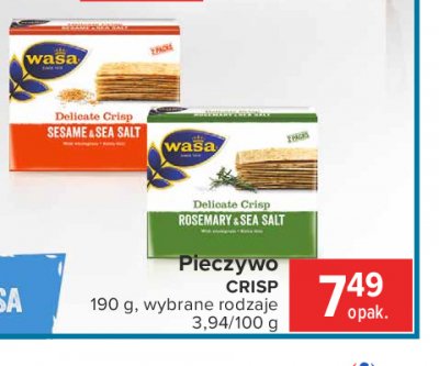 Pieczywo super cienkie z sezamem i solą morską Wasa delicate promocja