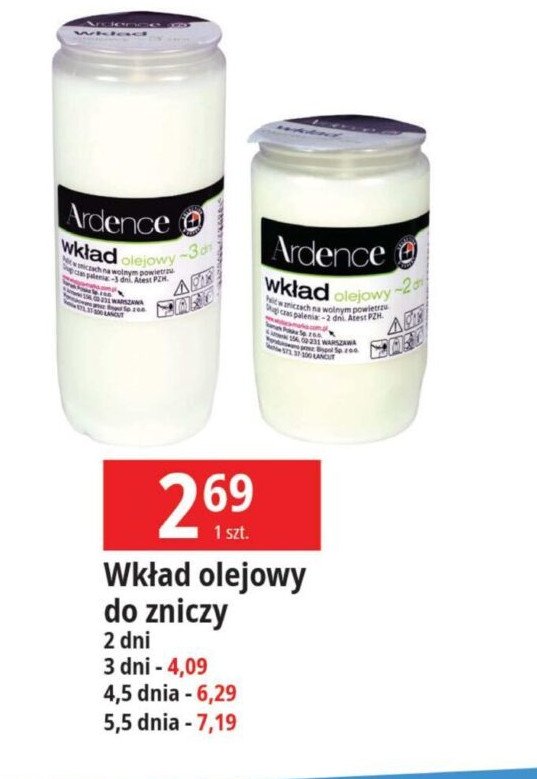 Wkład olejowy 5.5 dnia promocja