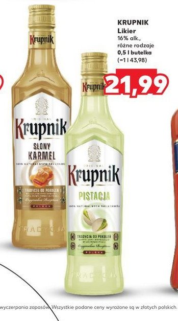 Likier Krupnik słony karmel promocja w Kaufland