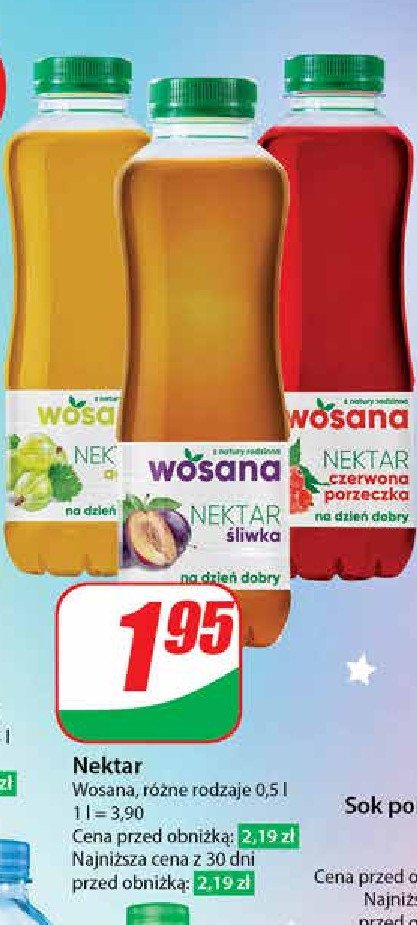 Nektar czerwona porzeczka Wosana promocja