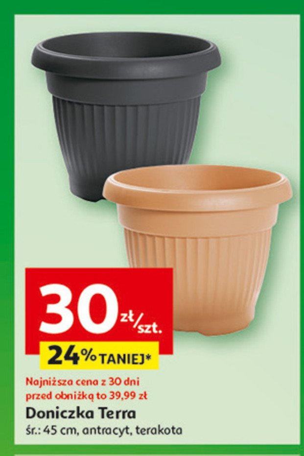 Donica terra 45 cm terakota Prosperplast promocja w Auchan