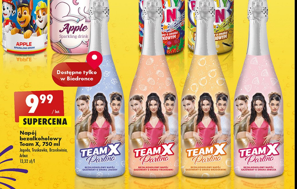 Nap贸j bezalkoholowy truskawka Team x partino promocja