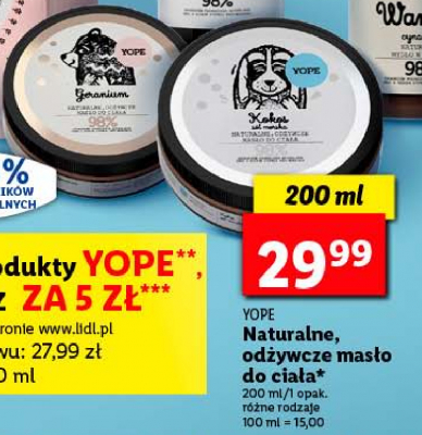 Naturalne odżywcze masło do ciała geranium Yope promocja