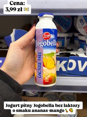Jogurt pitny Jogobella bez laktozy ananas-mango promocja w Dino