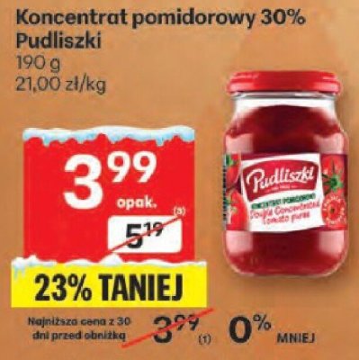 Koncentrat pomidorowy 30% Pudliszki 190g promocja w Delikatesy Centrum