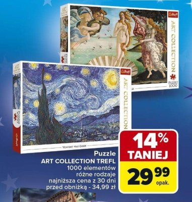 Puzzle ART COLLECTION TREFL 1000 elementów różne rodzaje promocja w Carrefour