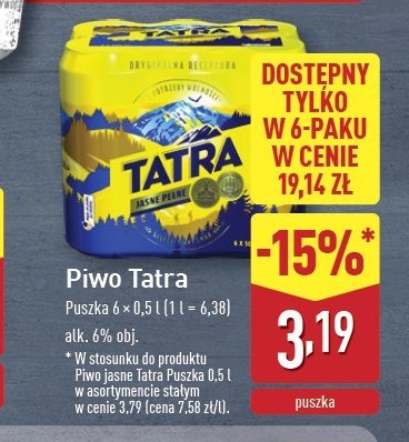 Piwo Tatra promocja w Aldi