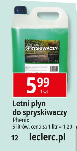 Płyn do spryskiwaczy Phenix promocja w Leclerc