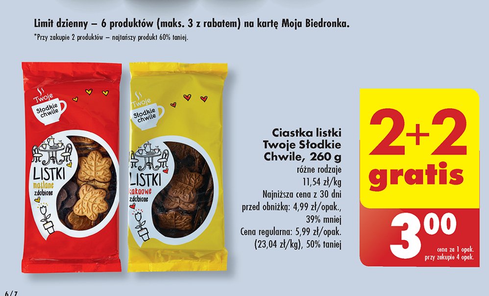 Ciastka listki kakaowe Twoje słodkie chwile promocja