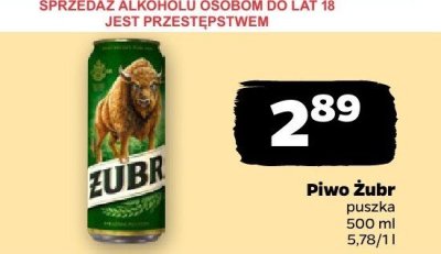 Piwo Żubr puszka promocja w Netto