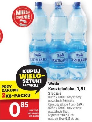 Woda Kasztelańska 1,5l promocja w Twój Market
