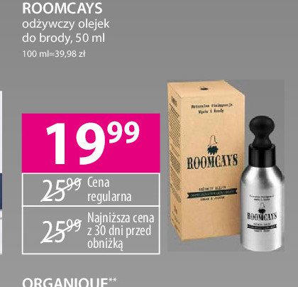 Olejek do pielęgnacji wąsów i brody odżywczy Roomcays promocja